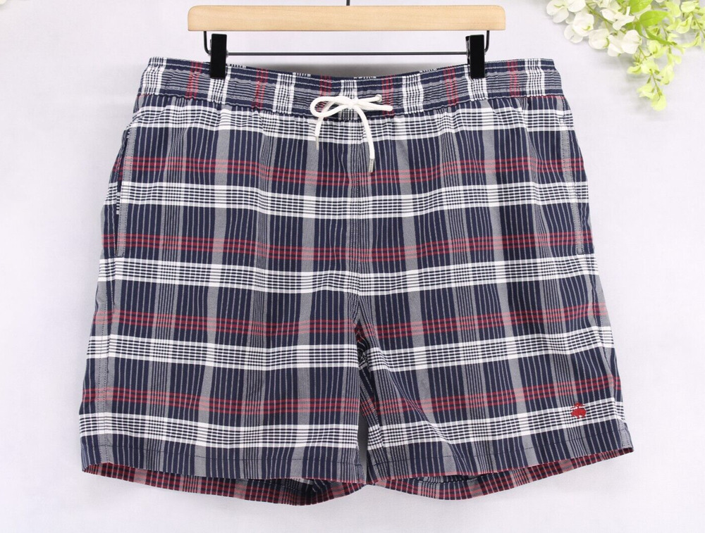 Brooks Brothers Sz L Men's Plaid Lined Swim Trunks Beach Boat Summer